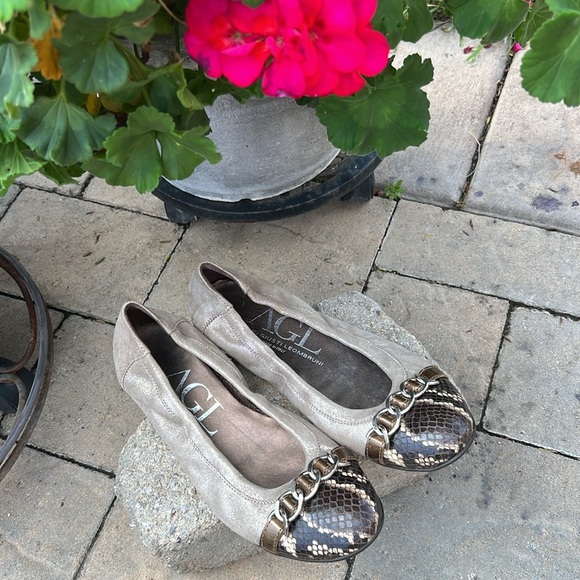 AGL tan gray ballet flat 38 - Picture 7 of 12